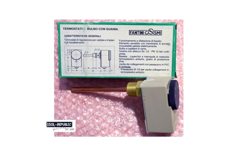 Fantini Cosmi - C03A - Thermostat 10..90°C / Tauchhülse 1/2" / Wechslerkontakt